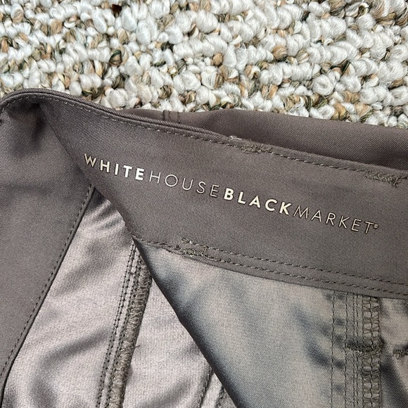 WHITE HOUSE BLACK MARKET Satin Panel Taupe Utility Straight Crop Pants Sz 4L - Picture 10 of 16